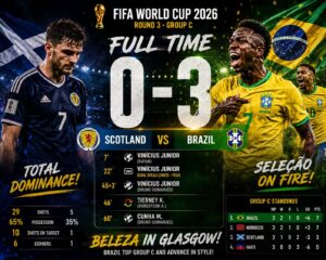البرازيل تحسم التأهل بثلاثية نظيفة أمام اسكتلندا في كأس العالم 2026